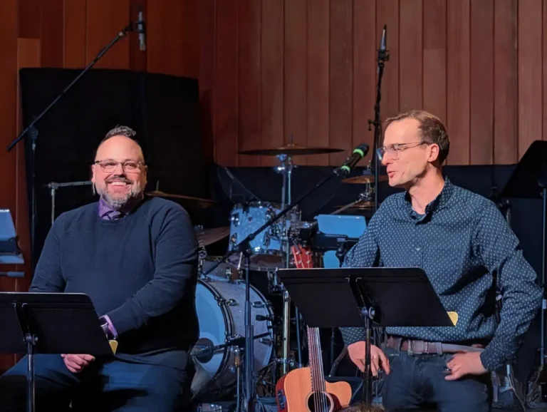 2026-01-18 jared jenkins and sean patrick preaching together in worship center
